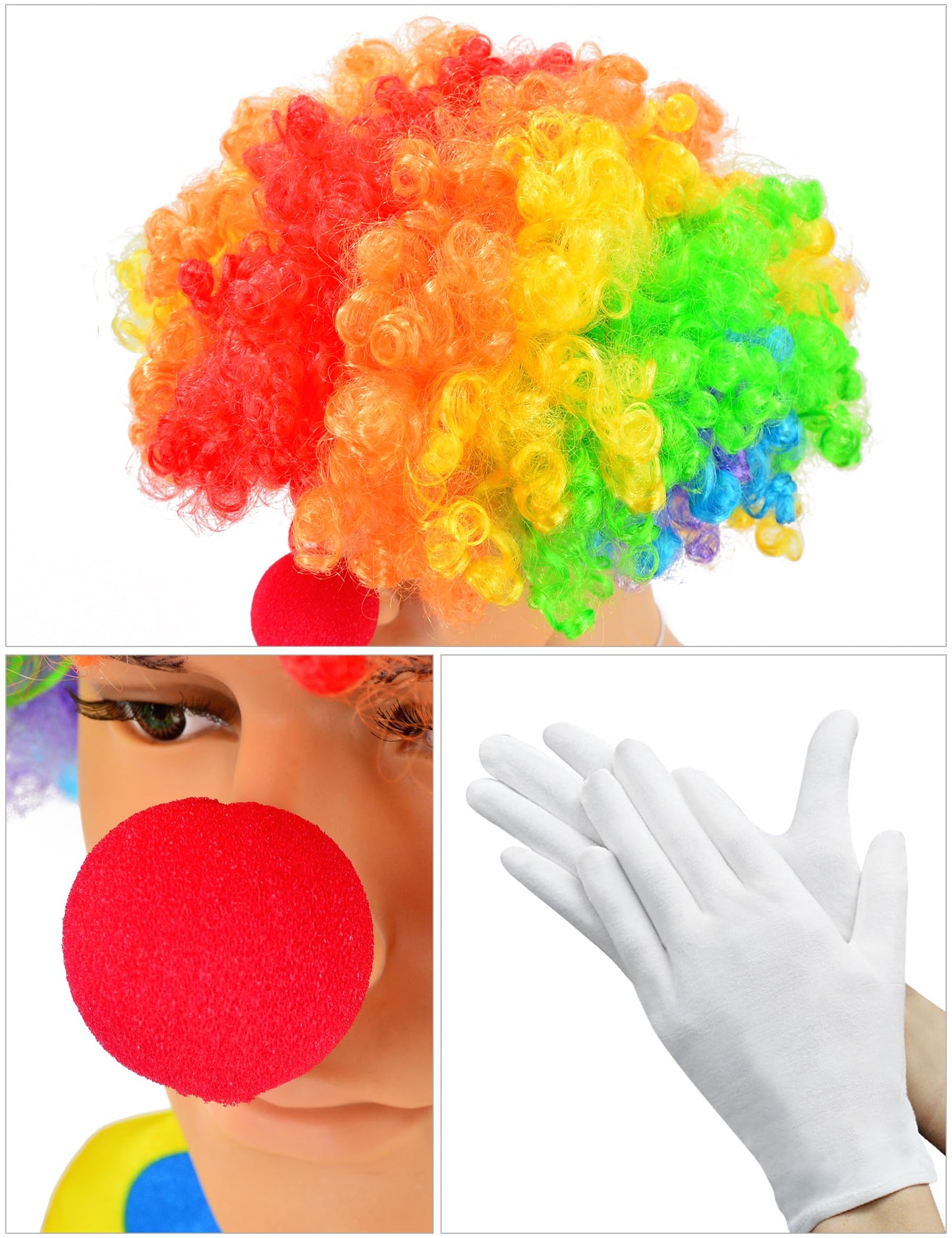 Yoroka 5Pcs Kids clown costume set Circus costume Boys and Girls Cosplay Costumes Quick Dress up for Clown(M)