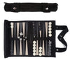 Sondergut Portable Suede Backgammon Game Set - Black - Ideal for RV Travel, Camping, & Road Trips - Ideal for Adults & Children