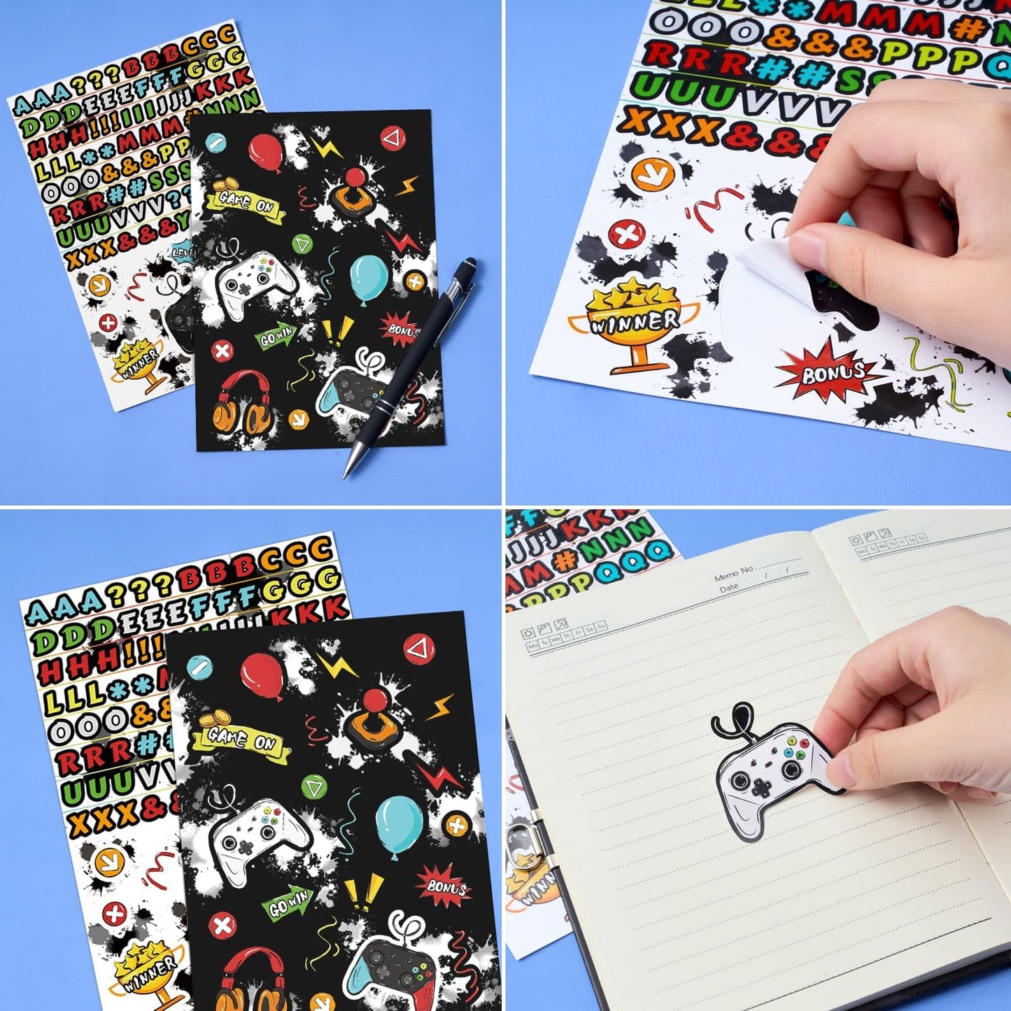 Wernnsai Kids Diary Set For Boys Game Journal Kit - Kids Luminous Journal With Lock And Keys, Boys Game Diary, Video Game A5 Lined Writing Notebook, Birthday Christmas Gift Set With Pen And Stickers