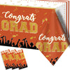 Chiazllta Set Of 3 Graduation Tablecloths Class Of 2024 Congrats Grad Orange Graduation Party Tablecover Decorations Party Suppl