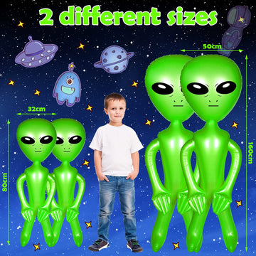 Zhanmai 4-Piece Green Giant Inflatable Alien Toy, 35/63 Inch, Leak Proof Technology, Pvc, Party Decorations, Halloween, Birthday, Unisex
