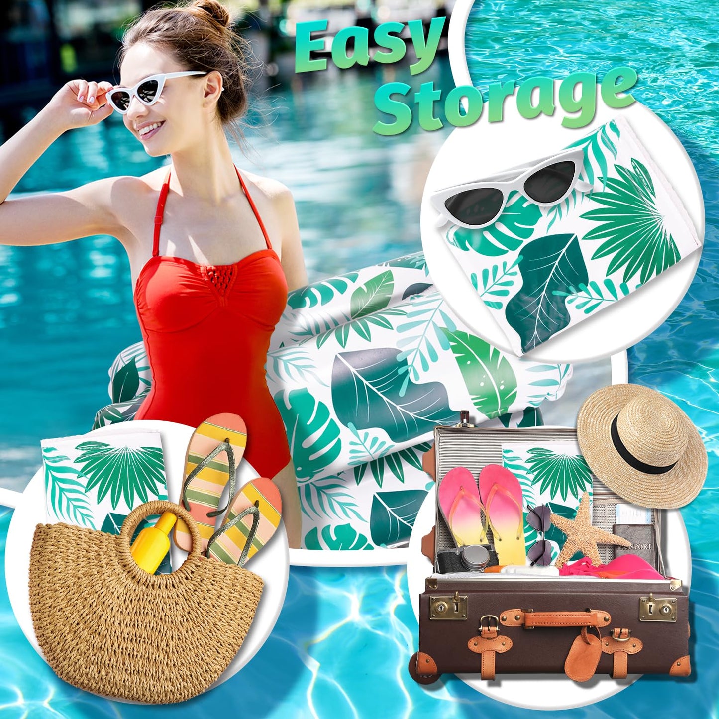 GXFCHLKJ 2 Pack Pool Floats Pool Floats mature-themed 4 in 1 Swimming Pool Floaties Accessories Blow Up Pool Noodles Inflatable Pool Toys Floating Hck for Summer Party Water Beach Lake