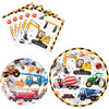 Wernnsai Construction Party Supplies - 48Pcs Dump Truck Themed Party Tableware Set Disposable Dinner Dessert Plates And Napkins For Boys Kids Baby Shower Excavator Birthday Party Serves 16 Guests