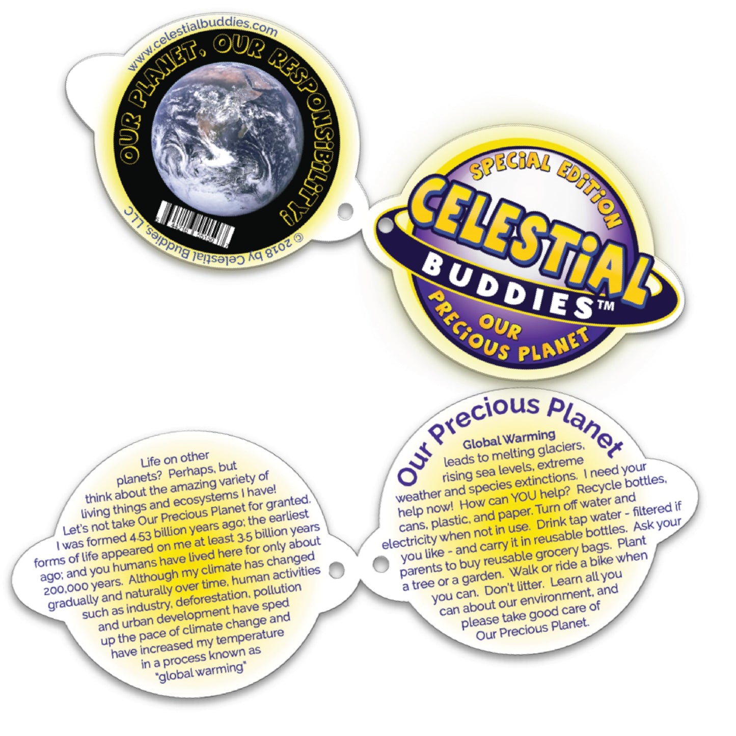 Celestial Buddies Our Precious Blue Planet Earth Buddy Science Space Solar System Educational Stuffed Plush Toy
