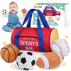 Kmuysl Baby Toys 0-12 Months, My First Sports Bag Plush Toy - 4 Sensory Balls Soft Toys With Crinkle, Rattles For 0-3-6-9-12 Mon