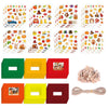 Winmany 72-Piece Thanksgiving Halloween DIY Photo Frame Craft Kit Holiday Picture Frame Set with Stickers and Clips for School A