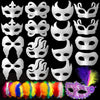 Zhbdmgk White Masquerade Masks, 16Pcs Unpainted Blank Diy Masks In 8 Styles For Mardi Gras Easter Halloween Cosplay Party Suppli