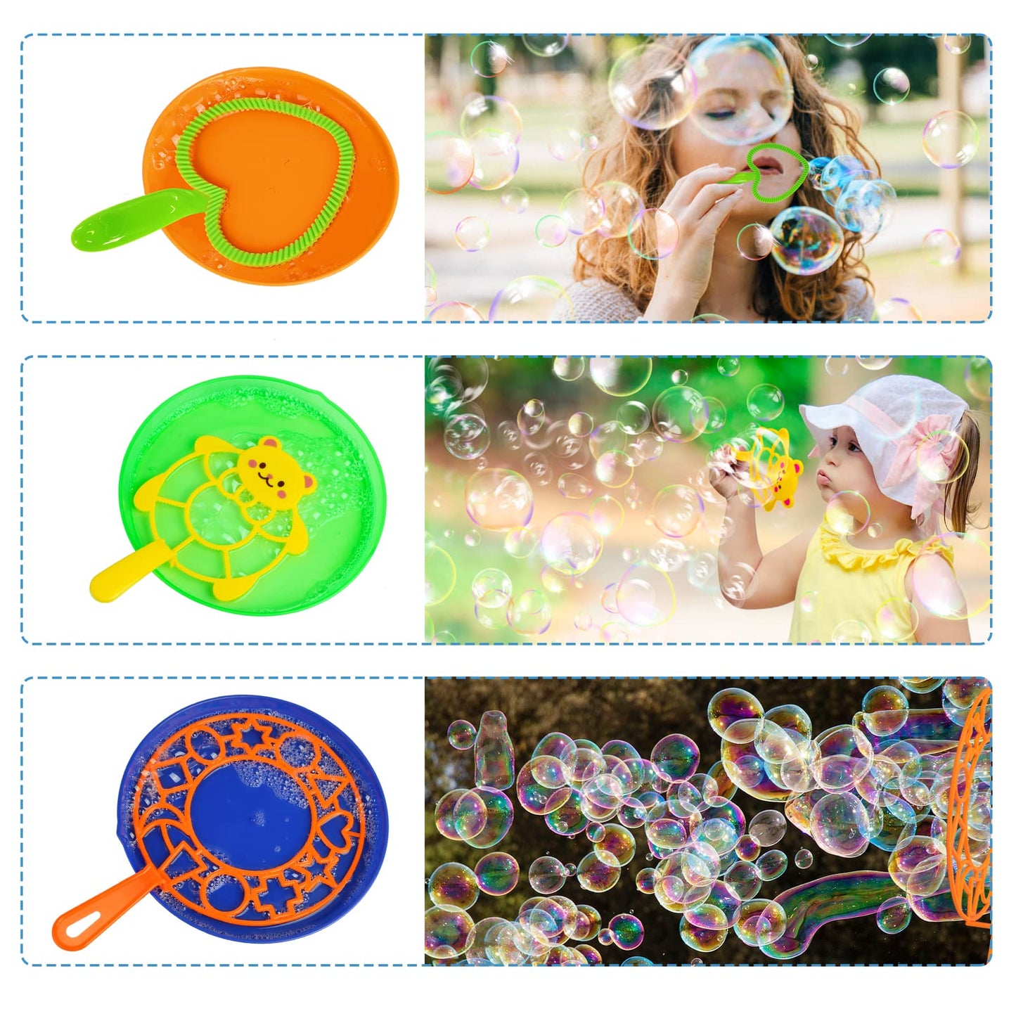 28 Pcs Bubble Wands Set, Big Bubble Wand Toys Set With Tray, Bulk Funny Bubble Making Toys For Kids Summer Outdoor Giant Bubble Toys Gifts Birthday Games
