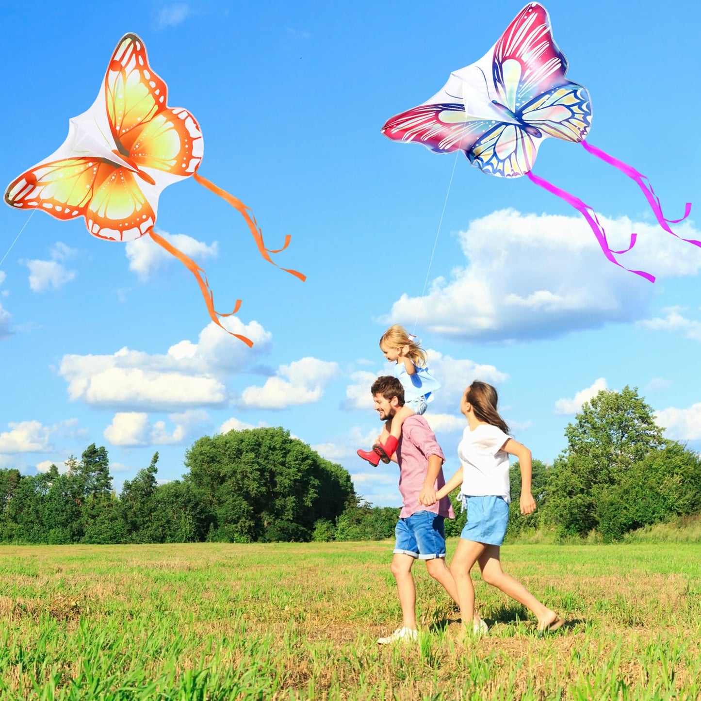 Leitee 6 Pack Large Kite For Kids And Adults Butterfly Kite For Kids Age 4-8-12 Dragonfly Owl Parrot Eagle Goldfish Teens Toy Ea