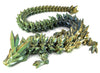Subpoly Large 24 Articulated Crystal Dragon - Multi Color 3D Printed Plastic Dragon Figure - Rainbow Pearlescent Colors - Interlocked Body Segments and Legs (Large 24 Gunmetal)