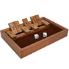 WE Games Shut the Box Game Wooden - 9 Number Flip Tiles with Dark Stained Wooden Box Board Game for Game Night Math Games Clackers Family Games mature-themed Dice Games Board Games for mature-themeds 11 inches