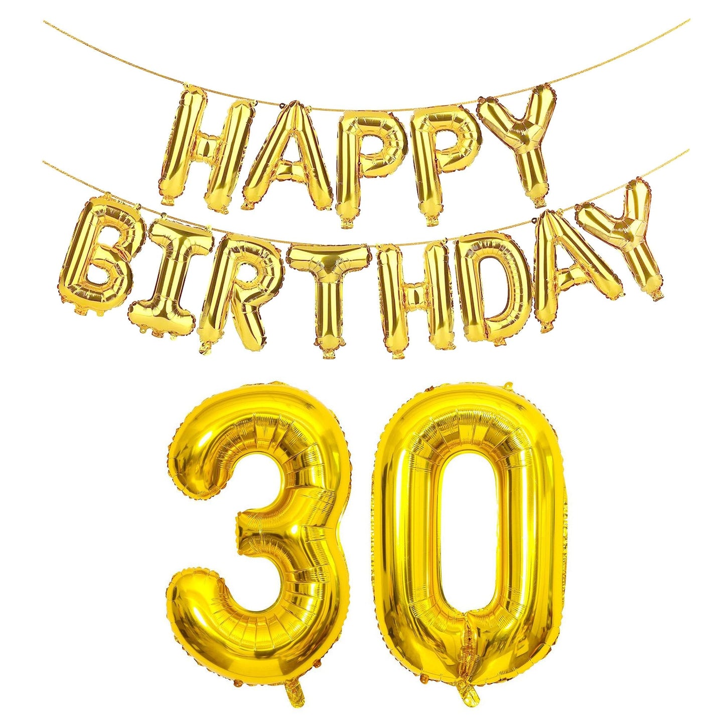 Shuntai 30Th Birthday Decorations For Him Her 30 Balloon Numbers Gold Jumbo Number 30 Foil Mylar Digital Balloon With Gold Lette