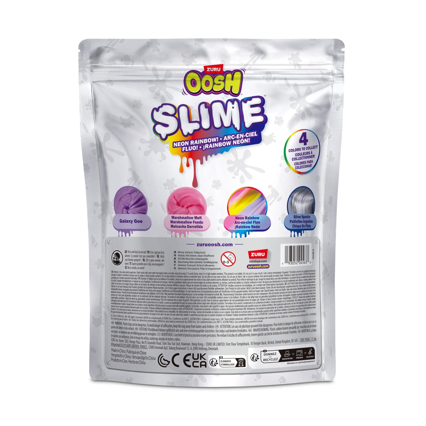 Oosh Slime Large Foilbag 800G (Rainbow) By Zuru, Gooey Slime And Epic Stretchy Slime For Girls And For Kids