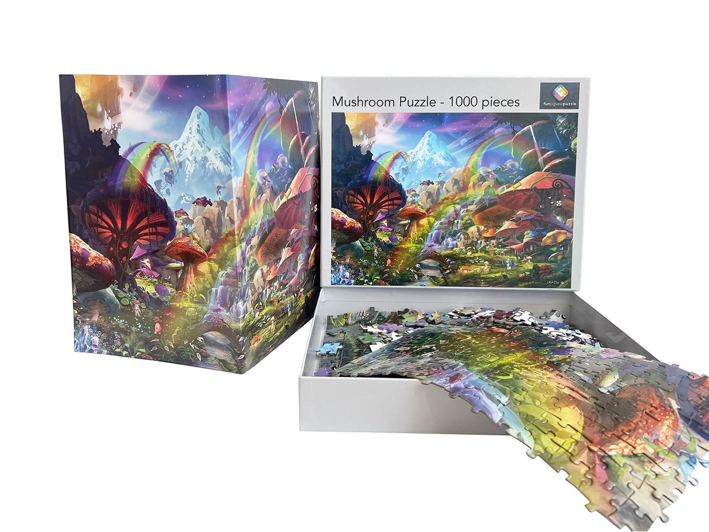 Funjigsawpuzzle'S Mushroom Puzzle 1000 Pieces Of The Mysterious Mushroom Village. An Exciting Mushroom Puzzles For Adults To Play And Explore. Discover All The Secrets In This Fantasy Puzzle