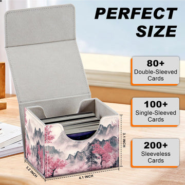 Degdfsgr Commander Card Game Storage Box For Tcg Mtg Deck Box Organizer Trading Card Case Magnetic Closure Creative Pattern Up T