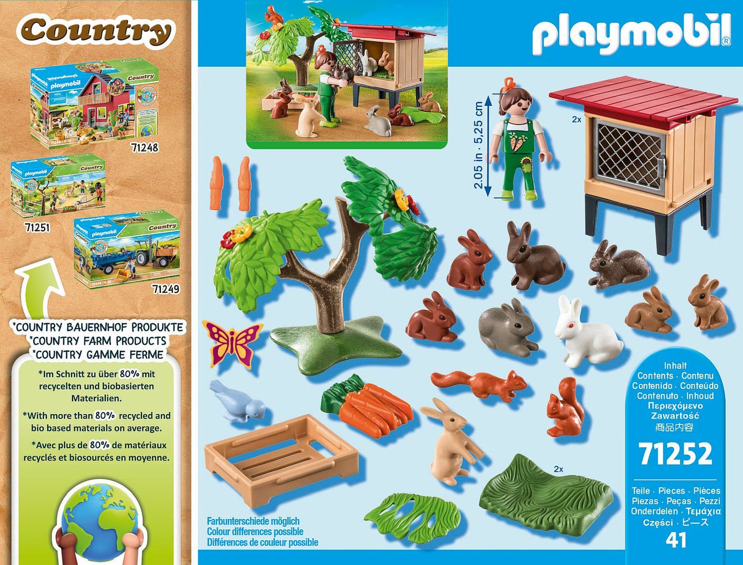 Playmobil Rabbit Hutch Toy - Multicolor Plastic Model 71252