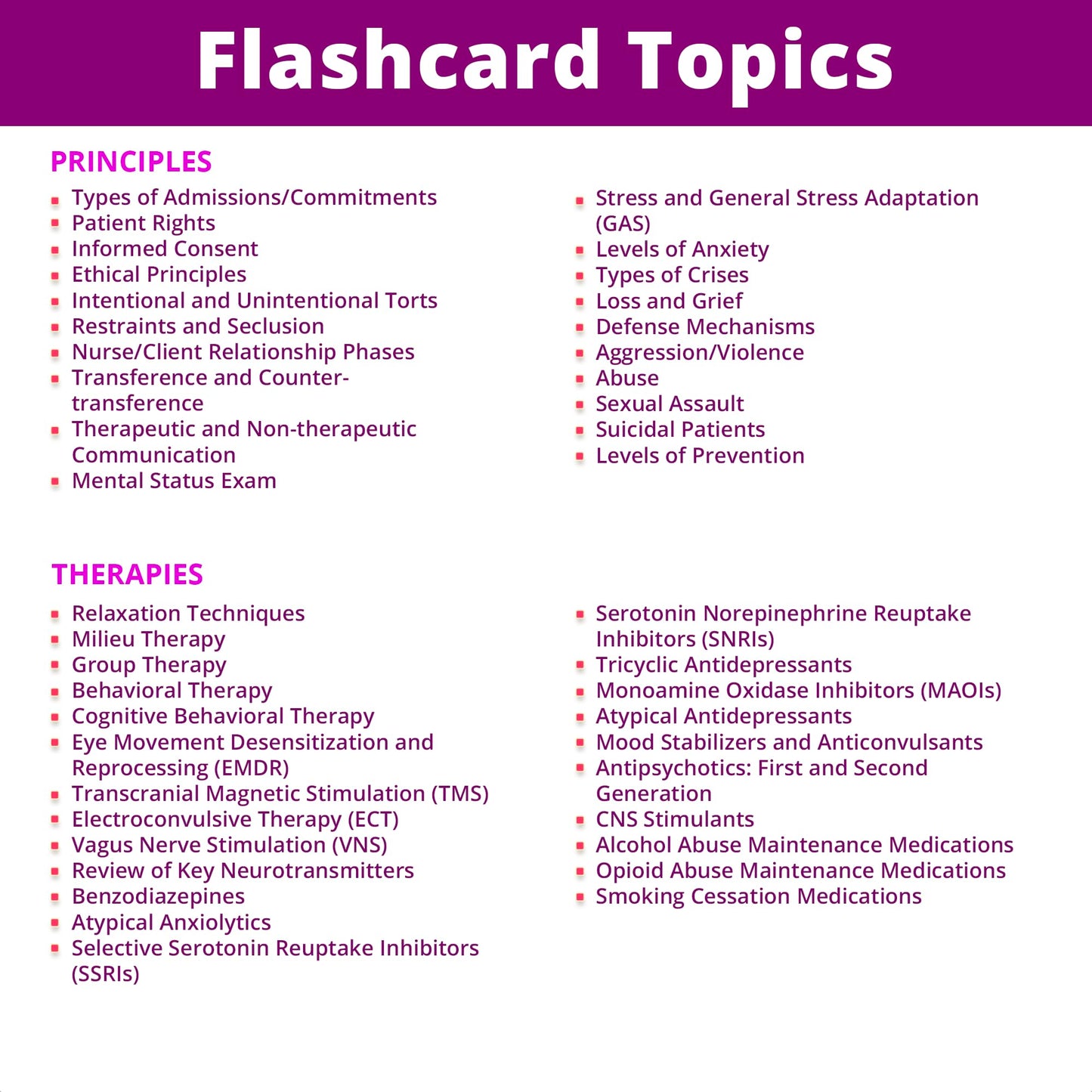 Psychiatric Mental Health Flash Cards - No Fluff - Only Essential Info For Nursing School - 2025 Nclex Ati Hesi Review Lpn Rn Fl