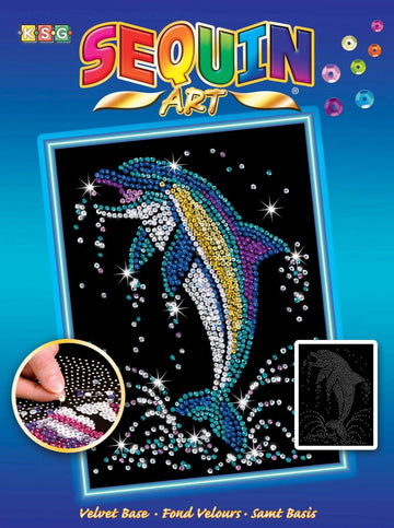 Sequin Art Blue, Dolphin, Sparkling Arts and Crafts Picture Kit; Creative Crafts for Adults and Kids