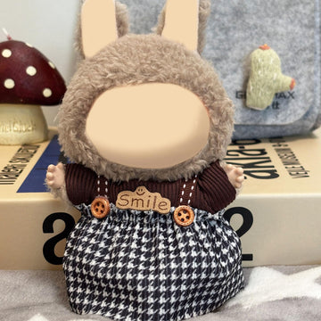 WASAFV Clothes for Labubu (NO Doll) fit a 17cm(6.69) enhanced Outfit with Accessories Soft & Stylish Hand-Woven Doll Set Two-Piece Set 01