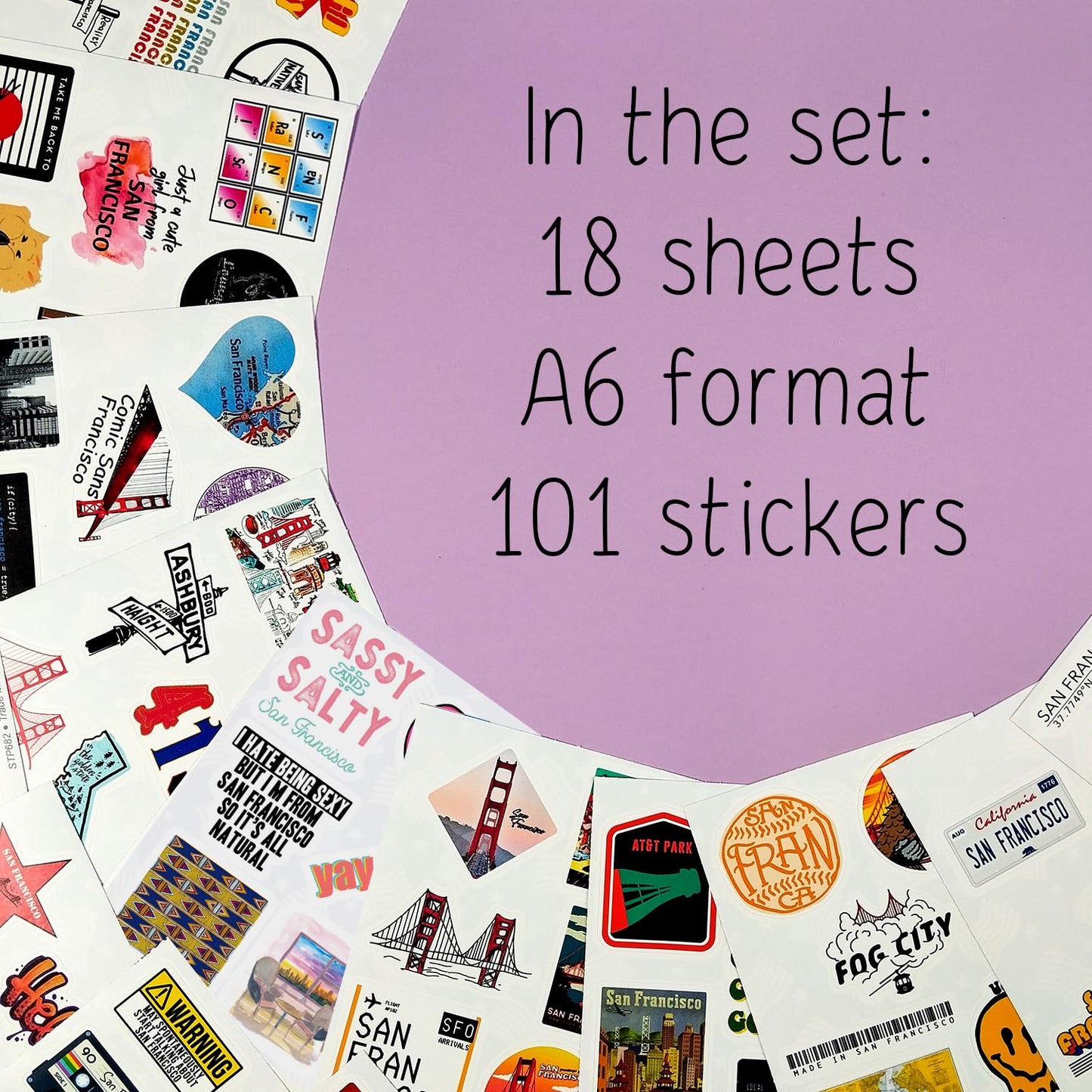 Bulbacraft 100Pcs San Francisco Stickers For Water Bottles, San Francisco Souvenirs, San Francisco Gifts For Women & Men, San Fr