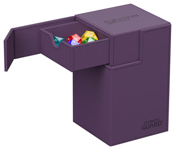 Ultimate Guard Flip'N'Tray 100+, Deck Case For 100 Double-Sleeved Tcg Cards + Dice Tray, Purple, Independent Magnetic Closure & Microfiber Inner Lining