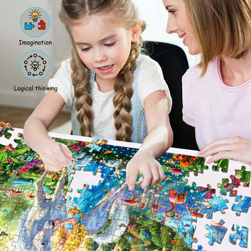 Puzzles For Kids Ages 8-10 6-8 - Princess & Unicorn Puzzle- 200 Piece Jigsaw Puzzles For Kids Ages 10-12 Year Old And Adults.Col