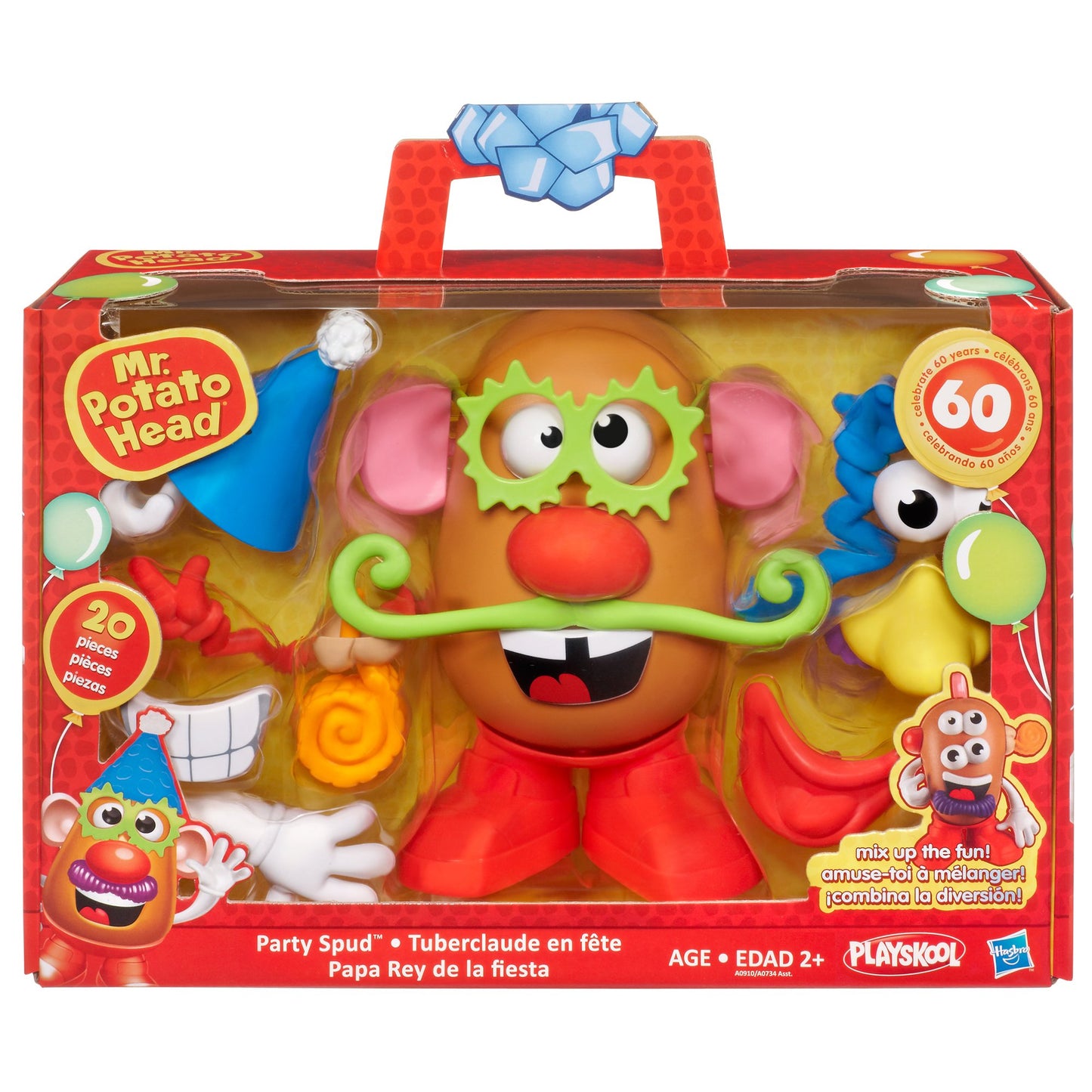 Mr. Potato Head Toy - Blue Red Plastic Birthday Model A09100000