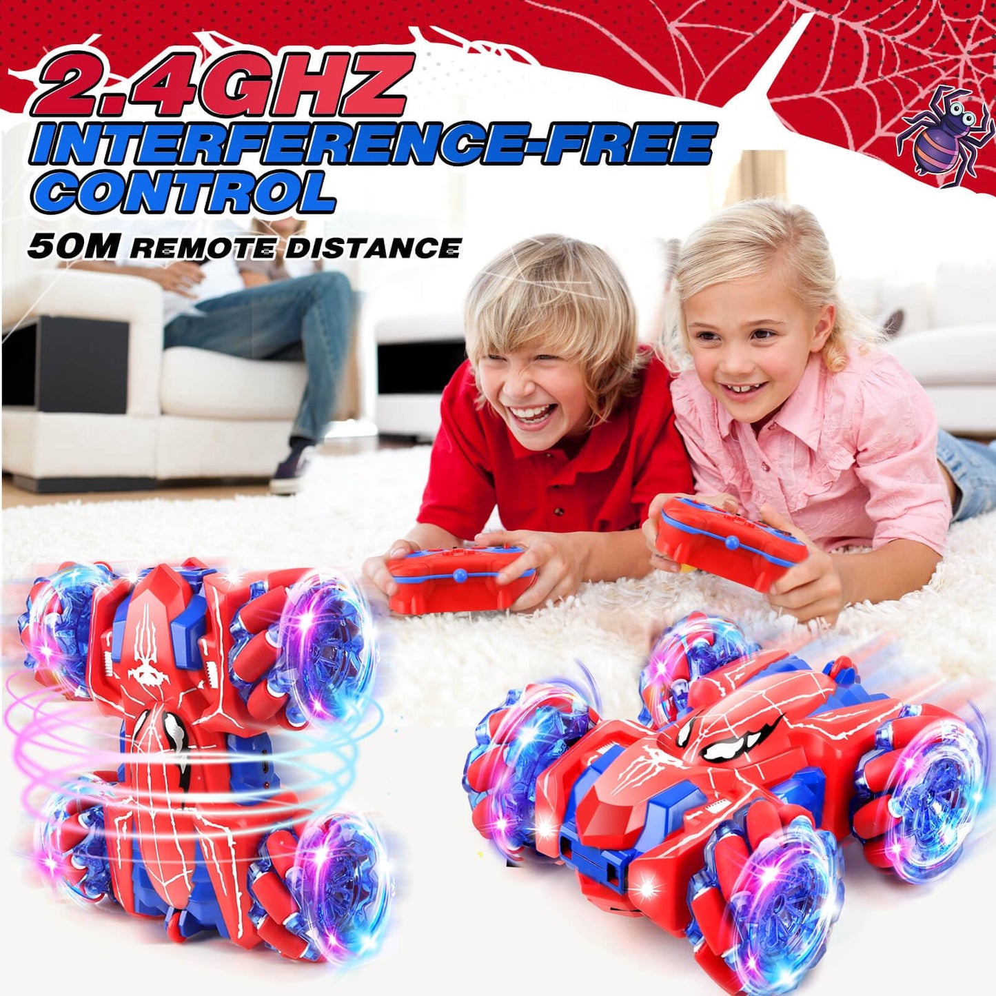 Dolanus Spider Remote Control Car, RC Cars Kids Toys Boys 3-5, Toys for Ages 8-13, Gifts for 3 4 5 6 7 8 10 12 Year Old Boys Kid