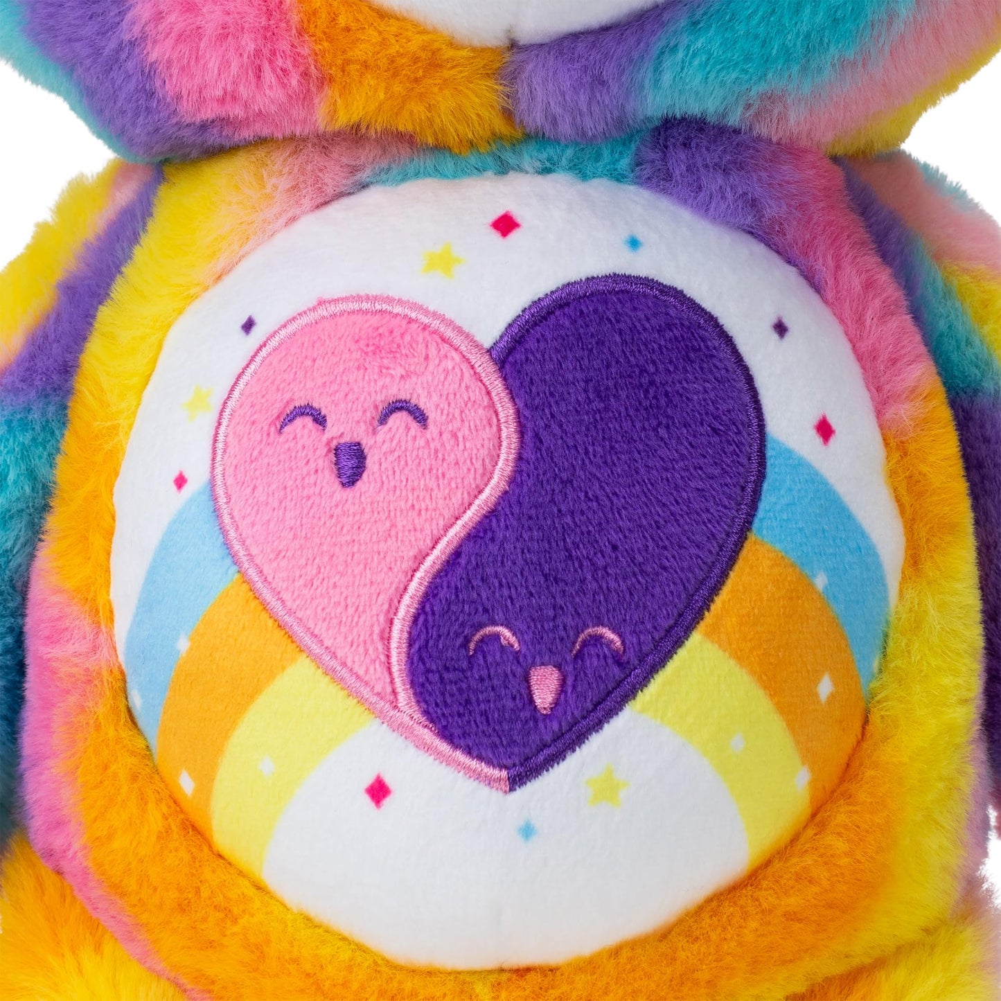 Care Bears 14' Friends Forever Bear Plushie - Tie-Dye Multicolored Made From Recycled Materials! Soft And Huggable! – Good For Girls And Boys, Employees, Collectors, Ages 4+