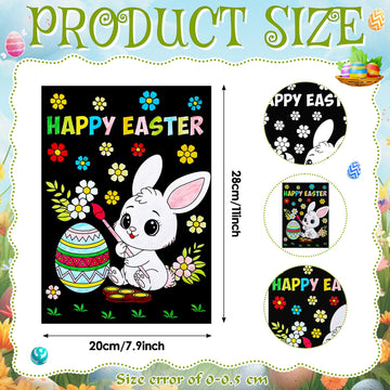 Zhanmai 30 Pcs Easter Day Coloring Posters Easter Eggs DIY Spring Easter Day Crafts Bulk Color Your Own Posters Bunny Basket Car