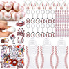 WinnerWhy 157 Pcs Baseball Party Favors Supplies Set Bulk Baseball Goodie Bags Stuffers Keychain Mini PU Foam Balls Hairbands Ne