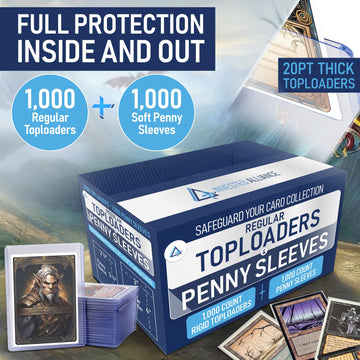 Invested Alliance Regular 3x4 Rigid Toploaders - 1000 Count Clear PVC Card Protectors for Trading Cards, Sports, and MTG