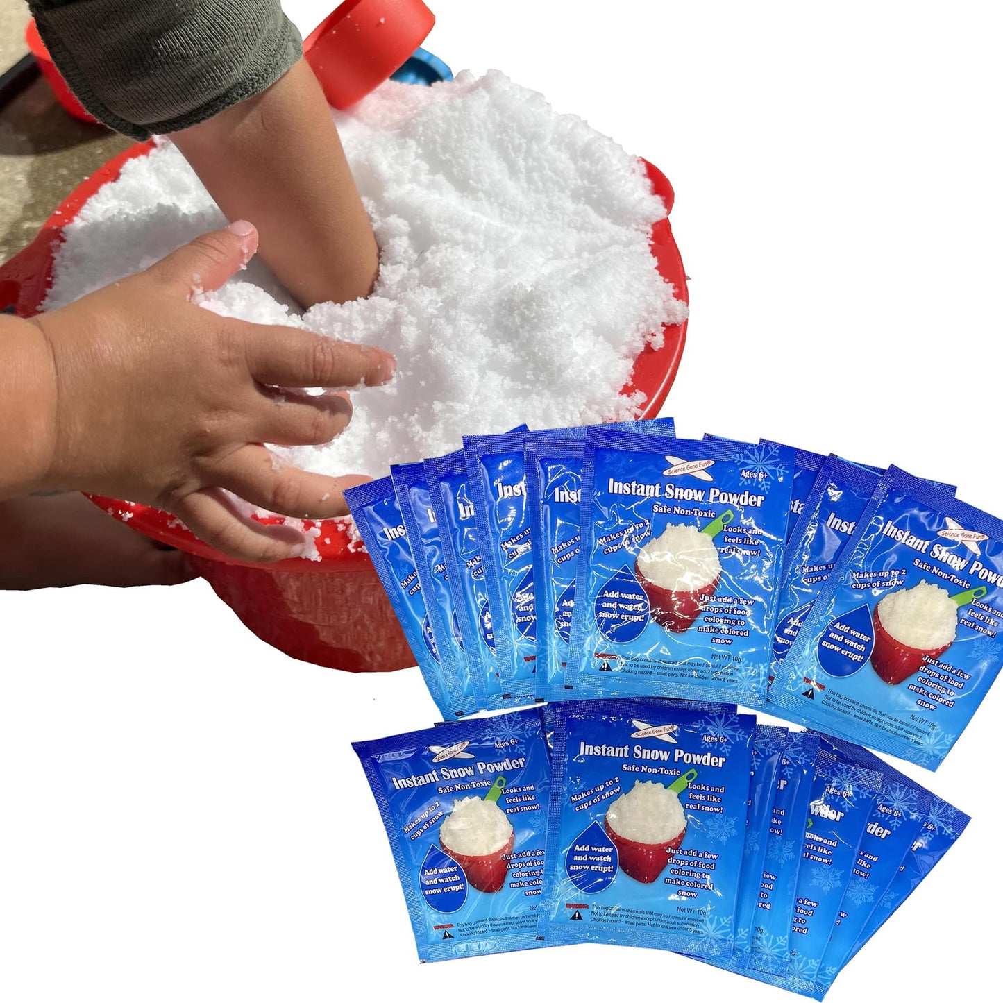 Science Gone Fun Instant Snow Powder 10 Grams Pack - 20 Packs