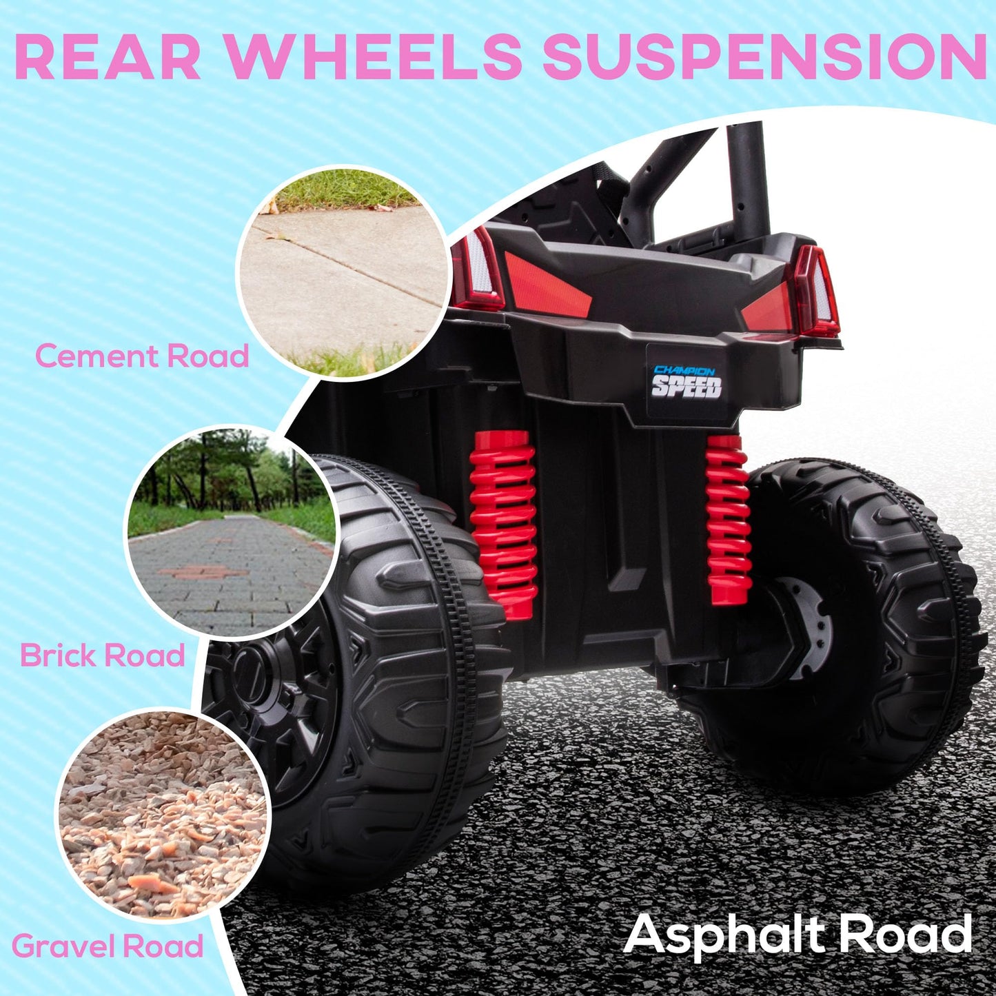Aosom 12V Kids Utv, Battery Powered Electric Ride On Car With Music, Lights, Mp3/Usb, Suspension System & Remote Control, Toy Vehicle For Boys And Girls, Pink