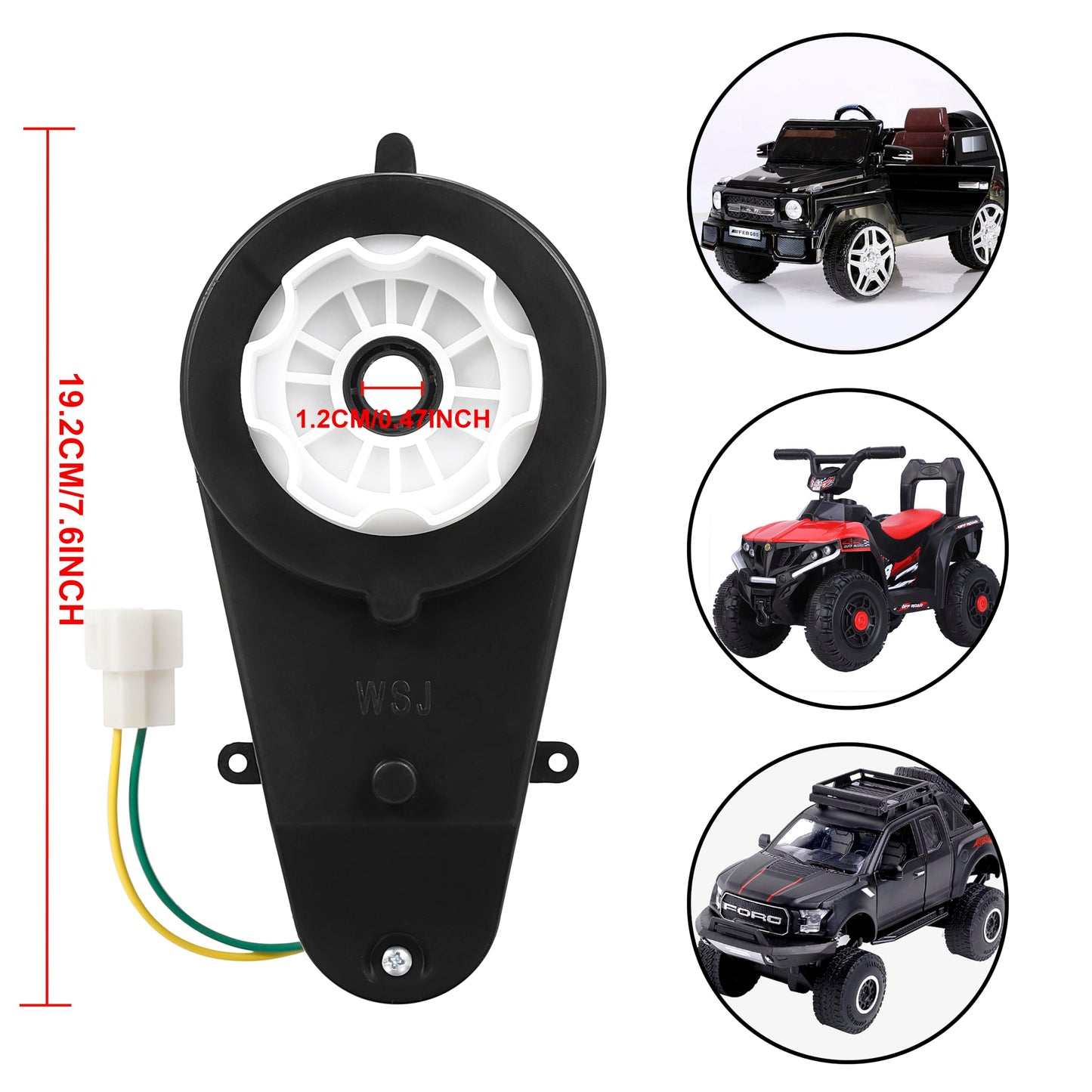 LAZORA 24V Kids Ride On Car Gearbox with 30000RPM Electric Motor - High-Speed RS555 Engine for Motorcycles and Ride On Toys