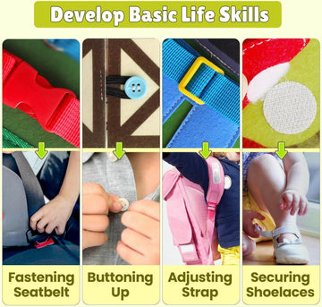 Quanquer Busy Book For Toddlers 1-3, Farm Busy Board Montessori Toy For 1 2 3 4 Years Kids Boy Girl, Preschool Learning Activities Developing Sensory Board, Car Rides Airplane Toddler Travel Toys