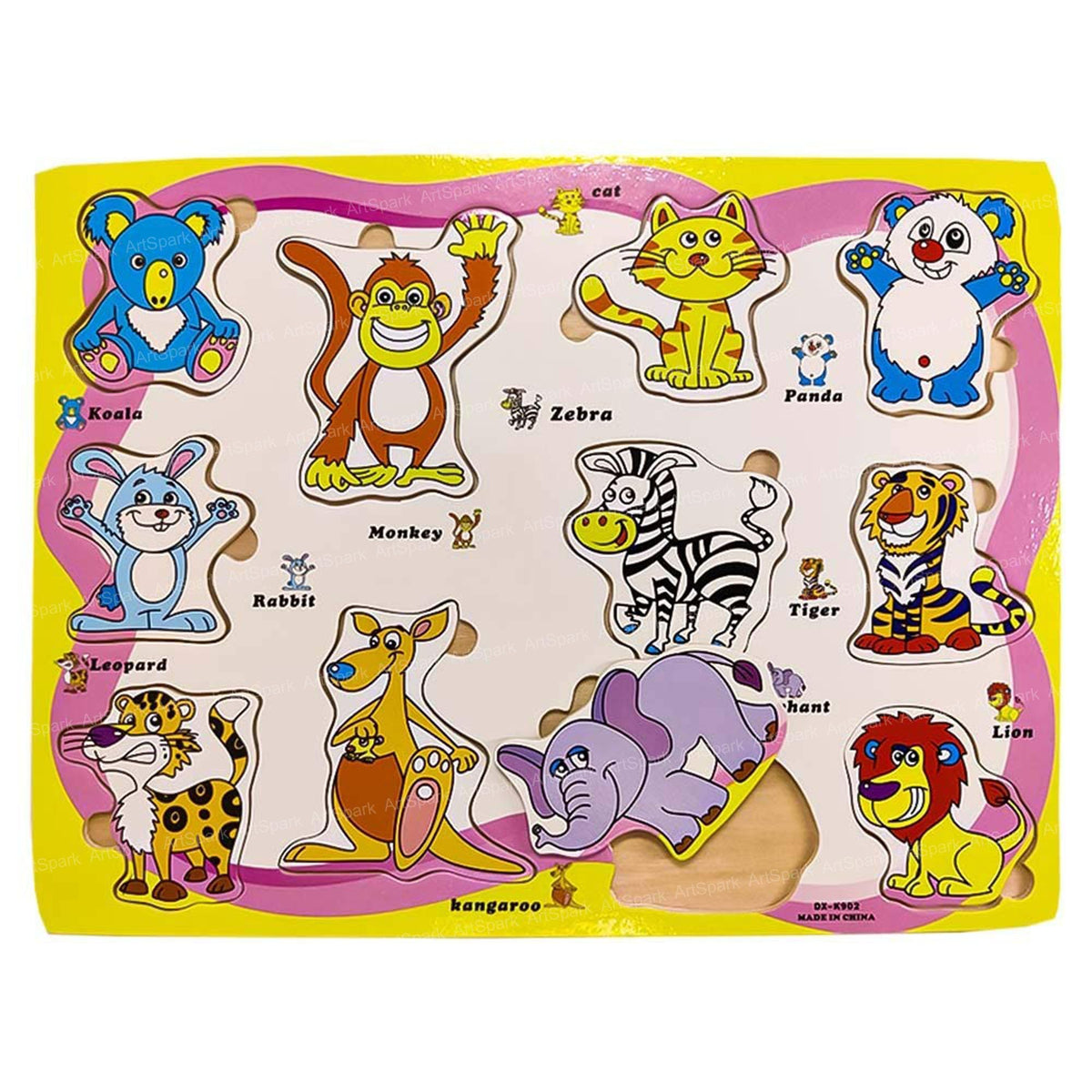 ArtSpark Wooden Animal Puzzle Board Montessori Wooden Learning Puzzle Board Toy, Educational Toy for Kids, Toys for Kids Pac