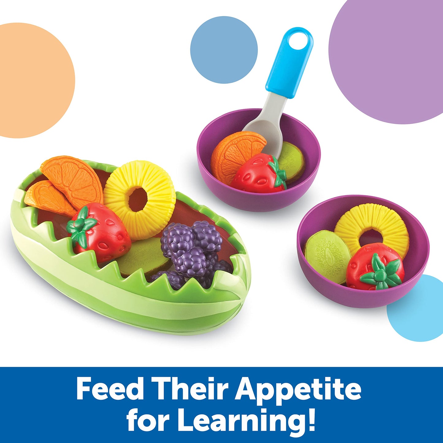 Learning Resources New Sprouts Fresh Fruit Salad Set - 18 Pieces, Ages 18+ Months Pretend Play Food for Toddlers, Preschool Lear