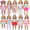 Augfrog 10 Sets Of 18 Inch American Doll Clothes, Including 10 Of Doll Clothing Dress Outfits For Gift Dolls, Birthday Gifts For