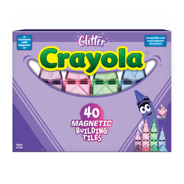 Createon Crayola Glitter Magnetic Tiles, Building Set For Kids, Magnetic Tiles, Magnetic Building Toys For Kids, Stem Easter Toy