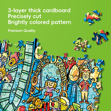 Jigsaw Puzzles For Adults, 2 Pack 1000 Pieces Ocean Park Dinosaur Park Puzzle, Cartoon Painting Challenging Puzzles For Family Activity Game Nights Gifts Fidget Stress Relief