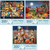 Bits And Pieces - Value Set Of (3) 300 Piece Jigsaw Puzzles For Adults - Each Puzzle Measures 18' X 24' - 300 Pc Large Piece Halloween Jigsaws By Artist Various Artists