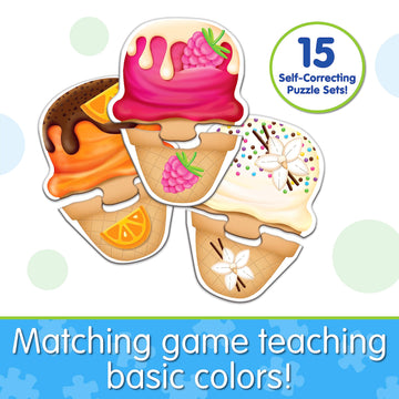 The Learning Journey: My First Match It - Ice Cream Colors - 15 Piece Self-Correcting Matching Puzzles - First Learning Toys For Toddlers 2-5 - Award Winning Toys