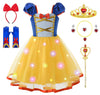 Uplus ME Light Up Princess Dress Up Clothes for Little Girls Toddler Kids Princess Costume Halloween Birthday Outfit (7-8Y/140)