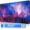 Biouai Stitched Mtg Playmats For Magic The Gathering Play Mat With Tube Case For Mtg Card Game Playing (Starry Zones)