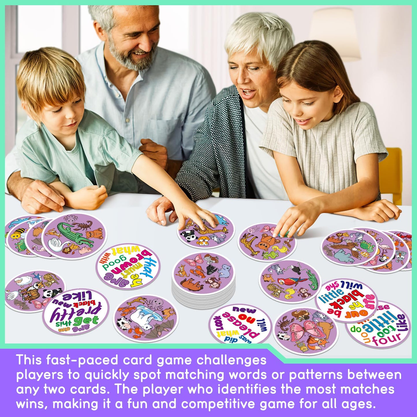 Edulok Memory Card Game, Kids Sight Word Piles Card Games, Animal Table Match Game For Toddlers, Indoor Recess Family Games, Pre