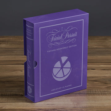 WS Game Company Trivial Pursuit Vintage Bookshelf Edition, Purple, Model 44419, Linen Material