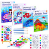Junqiu Paint With Water Books For Kids, Watercolor Painting Coloring Books For Toddlers, Magic Paint Set For Kids, Art Craft Kits For Girls Boys Drawing With Brush(4Pack)