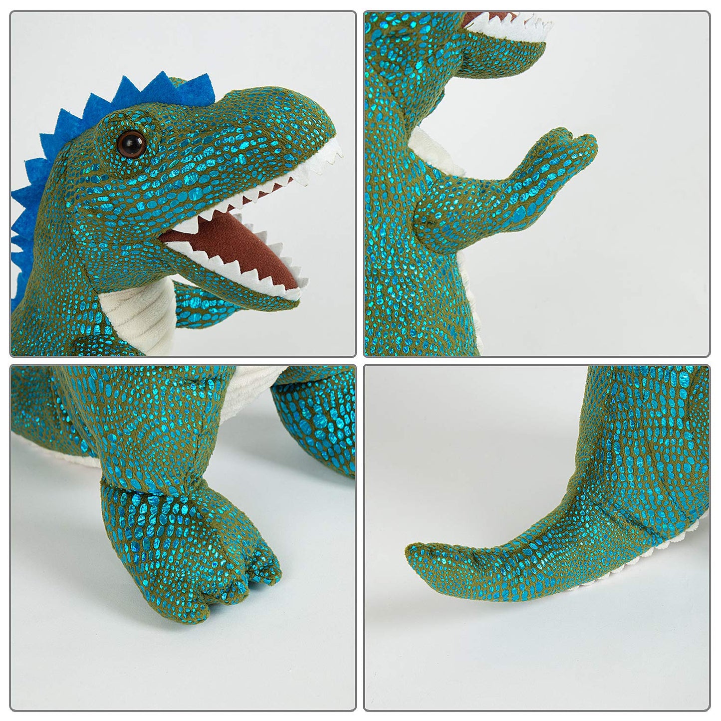 Stuffed Dinosaur Plush Toy Green, Plush T-Rex Dinosaur Stuffed Animal, Baby Dinosaur Bedtime Stuffed Animal Plush 14.5'', Gifts