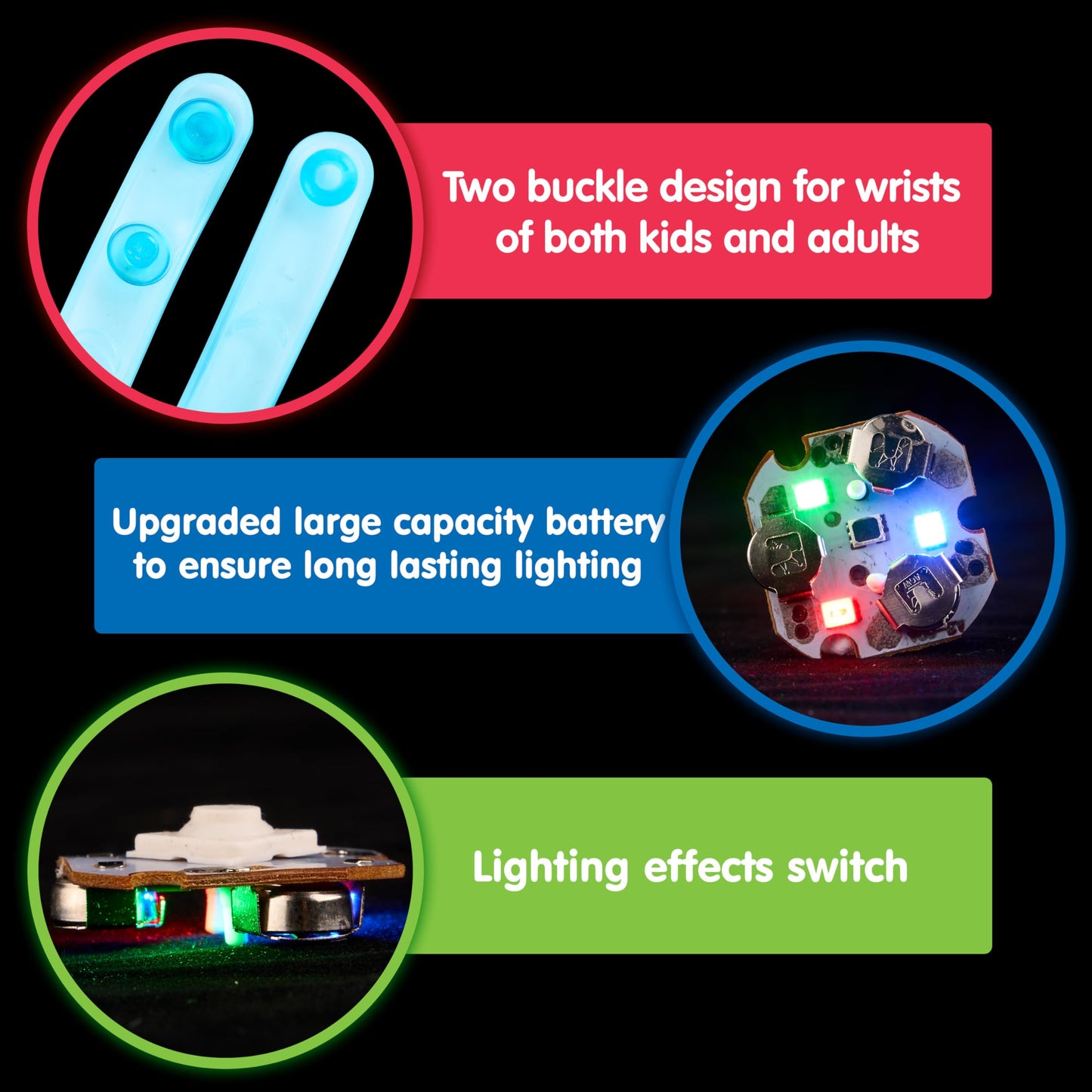 JOYIN 24 Pack LED Light Up Fidget Spinner Bracelets, Glow in The Dark Fidget Party Favors for Kids, Halloween Goodie Bags Stuffe